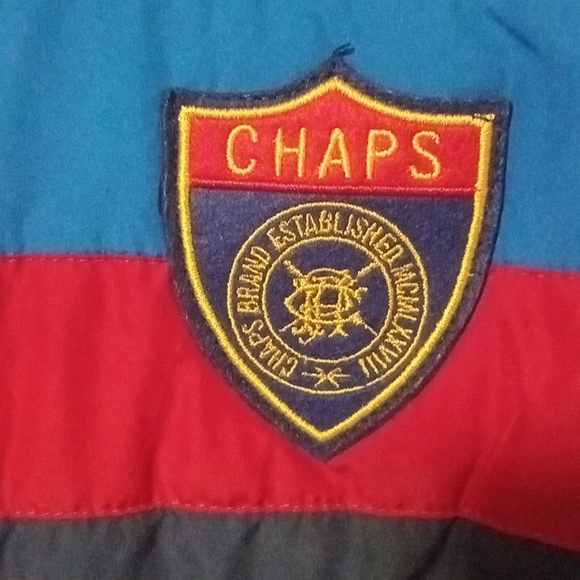 Mens Chaps Winter Puffer Vest XL.Blue Red - Picture 3 of 5